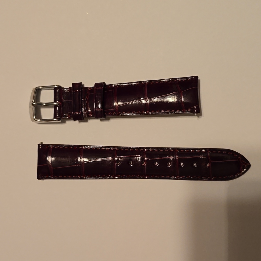 Michele 18MM Dark Burgandy/Brown Alligator Watch Band